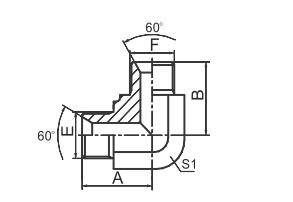 1B9  90°彎 英管外螺紋60°內(nèi)錐